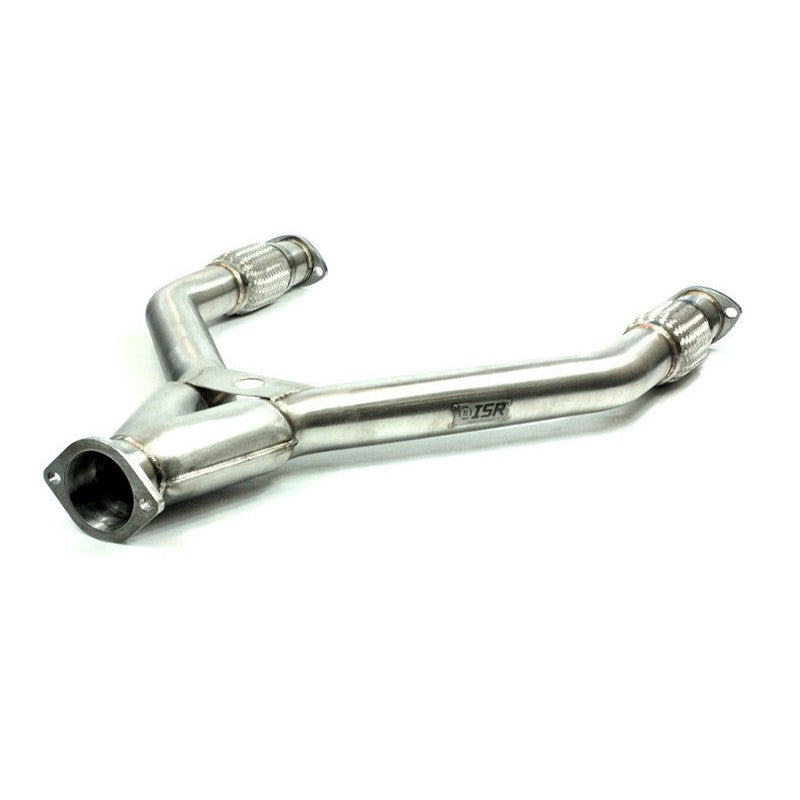 ISR Performance exhaust Y-pipe with dual inlets and high-flow collector for Nissan 370Z and Infiniti G37 RWD.
