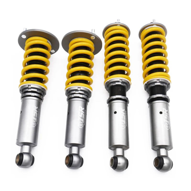 ISR Performance Pro Series adjustable coilovers with gold and black hardware for Nissan Skyline R32 GTST