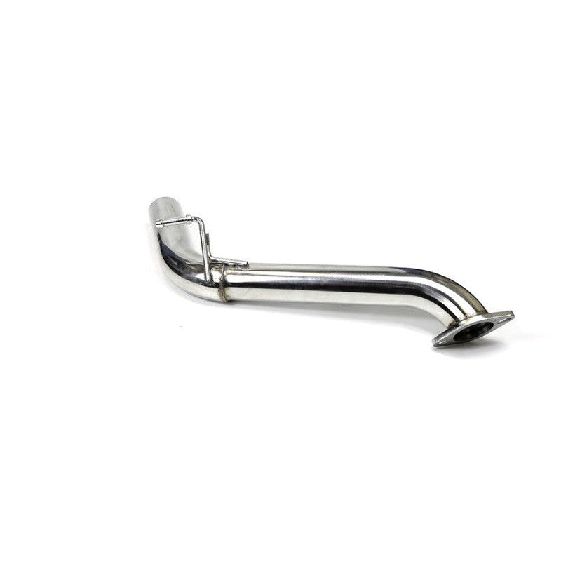 ISR Performance Race Muffler Delete for 2006-2013 Mazda Miata NC featuring a stainless steel pipe and polished exhaust tip