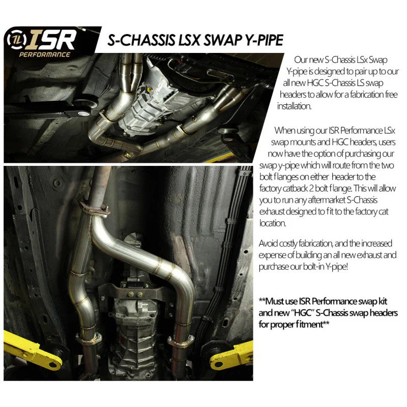 ISR Performance stainless steel exhaust Y-pipe for Nissan S-Chassis LS engine swaps