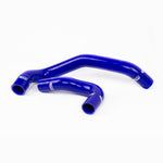 ISR Performance blue reinforced silicone upper and lower radiator hoses for Nissan RB25DET engines.