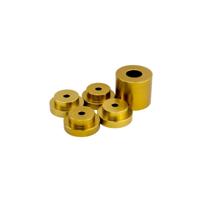ISR Performance solid aluminum differential mount bushings for Nissan 350Z Z33 chassis.