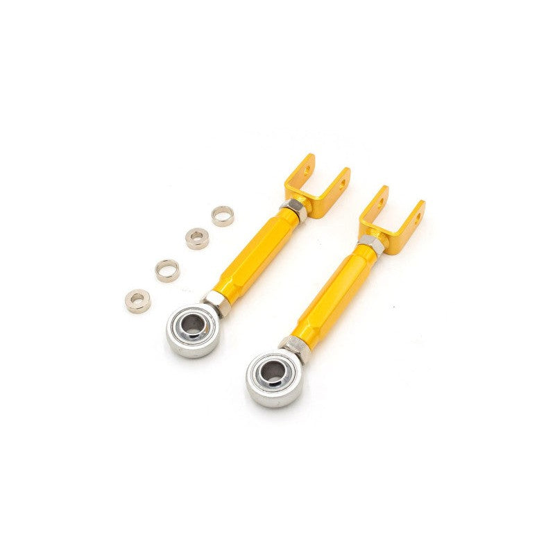 Pair of black and blue ISR Performance Street Series adjustable rear traction rods for Nissan 370Z.