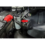 Clear anodized aluminum canister extension for J&L Oil Separator 3.0 with rubber O-ring seal.