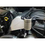 Clear anodized billet aluminum J&L 3.0 passenger side oil separator for 6.4L Hemi engines.