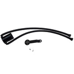 Black anodized J&L 3.0 billet aluminum oil separator with quick-connect PCV fittings and knurled base.