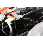 J&L 3.0 passenger side oil separator in black anodized billet aluminum for 2015-2023 Ford Mustang models.