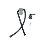 Clear anodized J&L Oil Separator 3.0 with knurled reservoir base and black quick-connect PCV hoses
