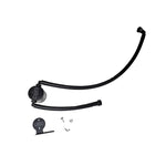 Black anodized billet aluminum J&L Oil Separator 3.0 with quick-connect PCV fittings for Chevrolet Corvette.