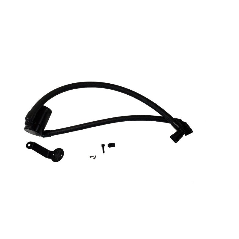 J&L black anodized billet aluminum oil separator with quick-connect PCV hoses for 2015-2017 Ford Expedition 3.5L.