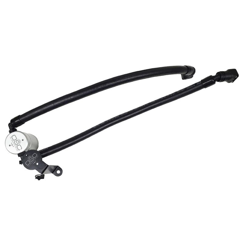 Clear anodized J&L Oil Separator 3.0 with quick-connect fittings for 2020-2026 Ford Explorer and Lincoln Aviator 3.0L.