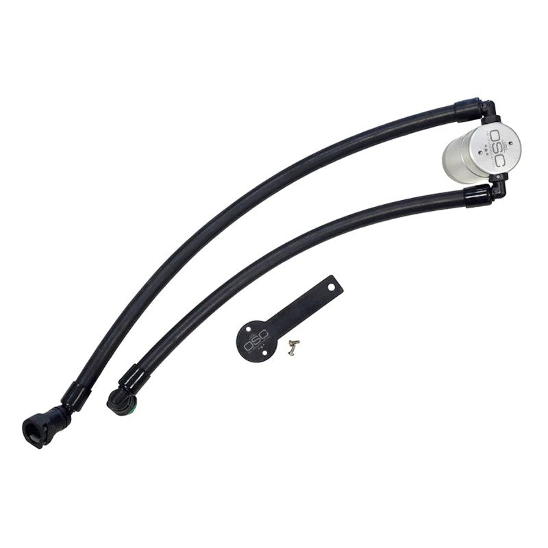 J&L 3.0 clear anodized billet oil separator for 2021-2024 Ram 1500 TRX 6.2L supercharged passenger side