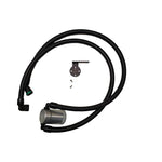 Clear anodized J&L Oil Separator 3.0 for 2021-2026 Ford 3.5L with billet tank and quick-connect fittings.