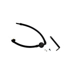 Black anodized J&L Oil Separator 3.0 with quick-connect hoses for a 2021-2024 Ford Bronco 2.3L engine.