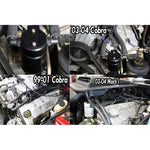 Black anodized J&L 3.0 billet aluminum oil separator for 1999-2004 Ford Mustang driver side installation