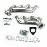 JBA Cat4Ward silver ceramic coated shorty headers with mandrel-bent tubes and Firecone collectors for GM LS engines.