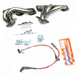 JBA Cat4Ward raw 409 stainless steel shorty headers with 1-1/2 inch primaries and 3/8 inch flanges for 3.8L Jeep Wrangler