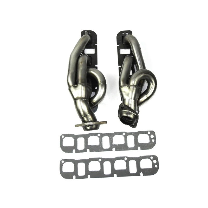JBA Cat4Ward 1-5/8 inch primary raw 409 stainless steel shorty headers for 5.7L HEMI Ram trucks.