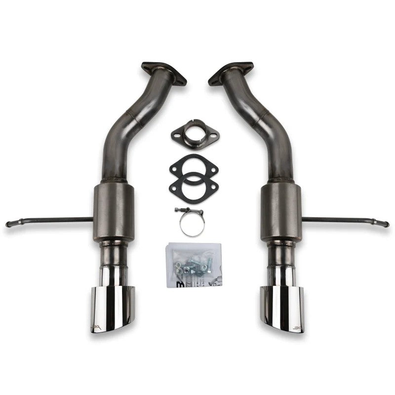 JBA 409 stainless steel dual rear exit axle-back exhaust with polished chrome tips for Dodge Durango.