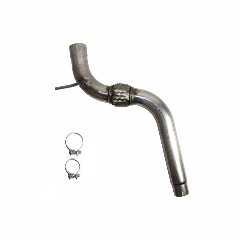 Polished 409 stainless steel mandrel-bent after-cat down pipe for 2015-2022 Ford Mustang EcoBoost