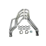 Silver ceramic coated JBA long tube headers with 1-3/4 inch primaries for 1964-1973 Ford Mustang 351W SBF