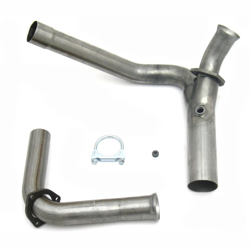 Polished 409 series stainless steel JBA mid-pipes with mandrel bends and O2 sensor bungs for 1988-1995 GM 5.7L vehicles.