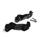 Black powder-coated JKS heavy-duty 7GA steel control arm correction brackets for Jeep Wrangler JL and Gladiator JT.