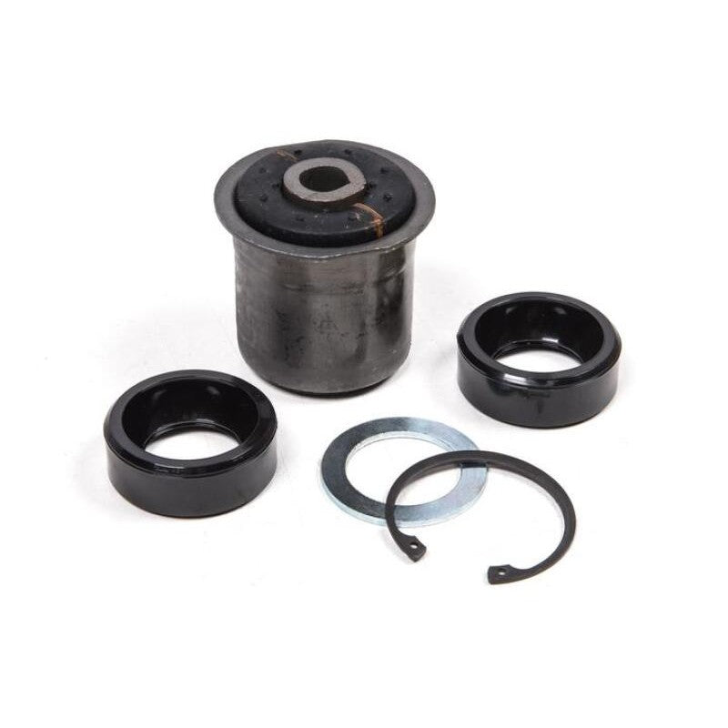JKS7001 J-Flex front lower control arm rebuild kit featuring solid mount and flex joint bushings with hardware.