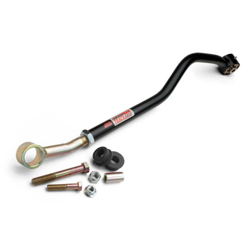 JKS Manufacturing JKSOGS128 front adjustable track bar with black powder coat and zinc plated threaded end.