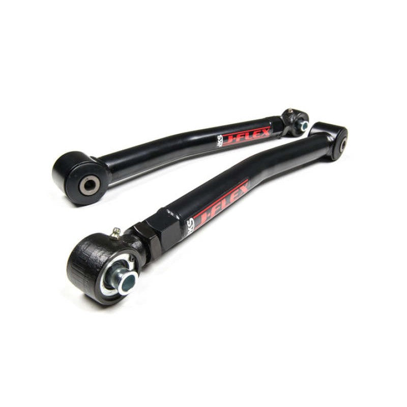 JKS Manufacturing J-Flex adjustable rear upper control arms in black powder coat for 2007-2018 Jeep Wrangler JK.