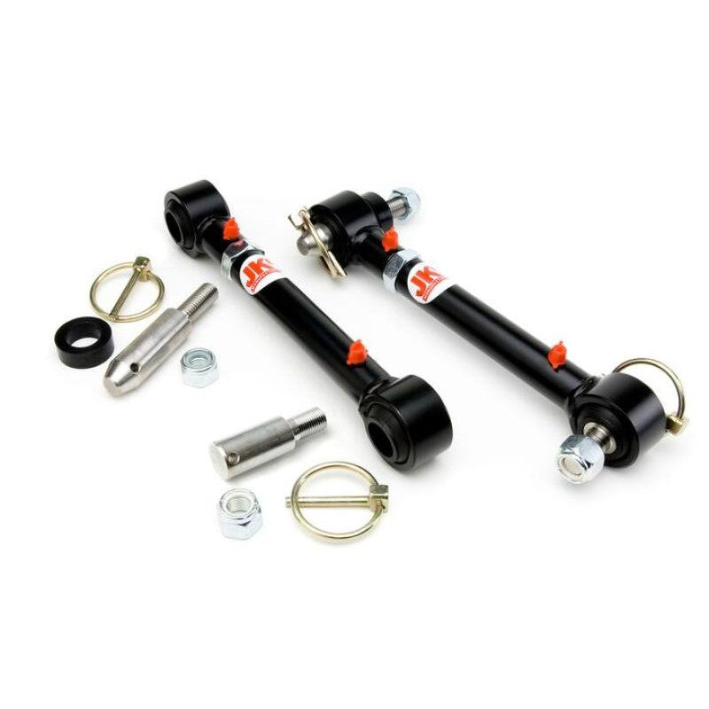 JKS Manufacturing Quicker Disconnect sway bar links with stainless steel mounting posts and greaseable spherical bushings.