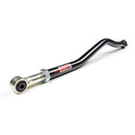 JKS Manufacturing black powder coated front adjustable track bar with rubber bushings for RHD Jeep Wrangler JK.