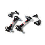 JKS Manufacturing Quicker Disconnect adjustable sway bar links with stainless mounting posts and retention brackets.