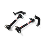 JKS Quicker Disconnect sway bar links with stainless mounting posts, grease fittings, and frame retention brackets.