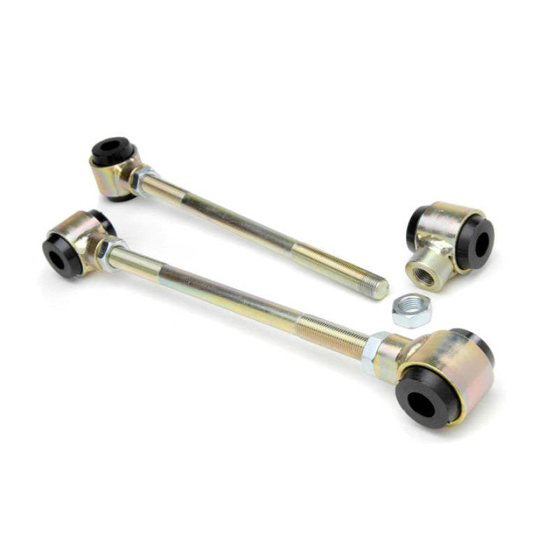 Pair of JKS Manufacturing zinc-plated rear adjustable sway bar end links with bushings for 1997-2006 Jeep Wrangler TJ LJ