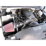 K&N Performance Intake Kit 57-3031-1 featuring black HDPE intake tube, conical air filter, and custom heat shield.