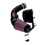 K&N 57-Series intake system featuring a black HDPE tube, red conical air filter, and custom heat shield for Lexus IS300.