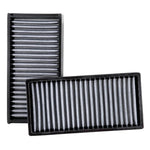 K&N VF2022 washable cabin air filter featuring pleated synthetic media and black frame