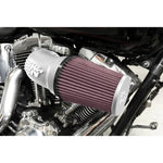 K&N FIPK silver cast aluminum performance air intake system with high-flow filter for Harley-Davidson motorcycles