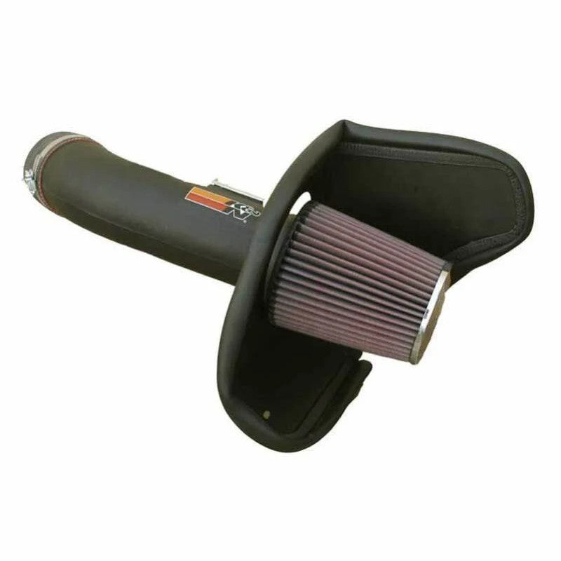 K&N 57-2562 performance intake system with black HDPE tube, red conical air filter, and heat shield for Ford Thunderbird.