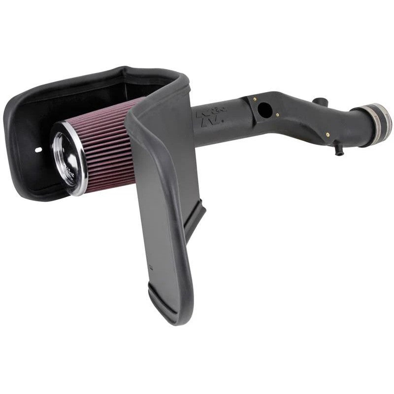 K&N 63-9023 AirCharger intake system with black HDPE tube and red conical air filter for 2003-2008 Toyota 4Runner.