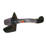 K&N 77 Series High-Flow Performance Intake with a polished aluminum tube and red oiled cotton air filter for Hummer H2.