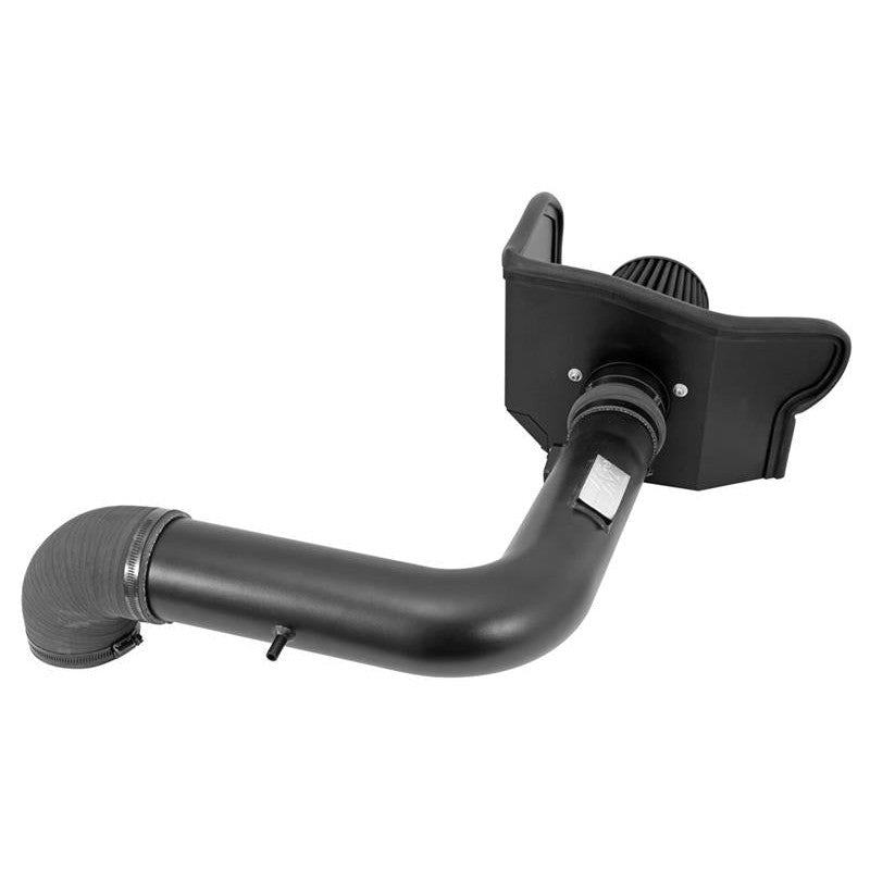 K&N Blackhawk 71-2556 intake kit with black powder-coated tube, steel heat shield, and oil-free synthetic air filter.