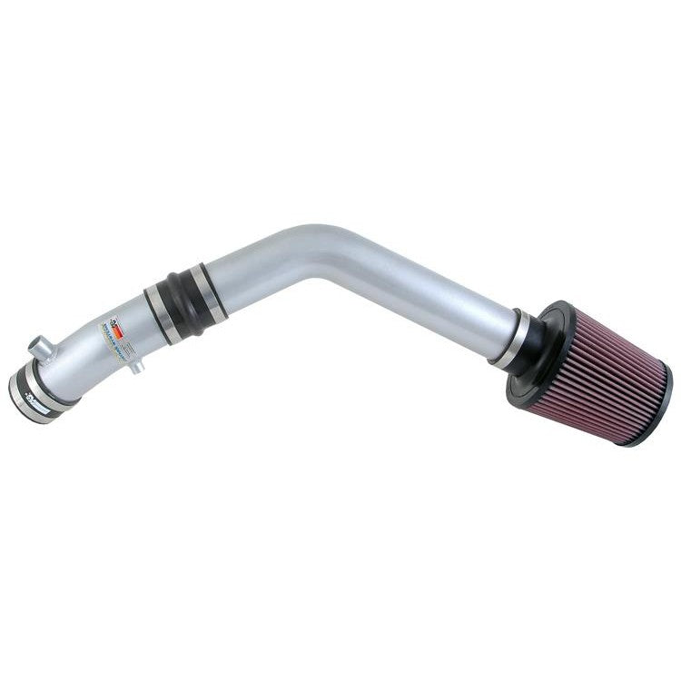 K&N 69-0021TS Typhoon silver mandrel-bent aluminum intake system with high-flow filter and DryCharger wrap for Acura TL.