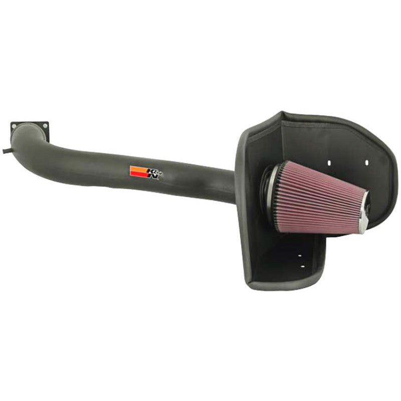 K&N 57 Series performance air intake system with black HDPE tube and conical oiled cotton filter for Ford 5.4L V8