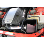 K&N Typhoon cold air intake with polished aluminum tube and red conical oiled cotton filter for Chrysler/Dodge V8 5.7L