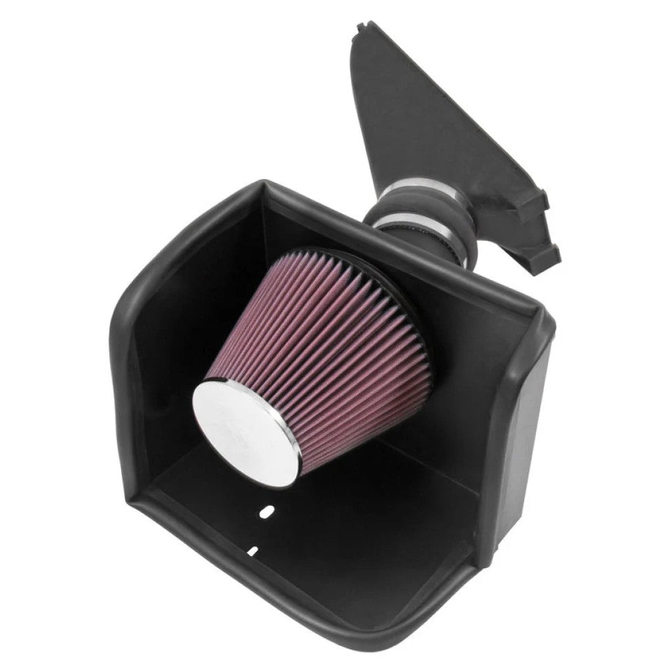 K&N 57-9025 performance air intake with black HDPE tube and conical air filter for 2005-2014 Toyota Tacoma 4.0L.