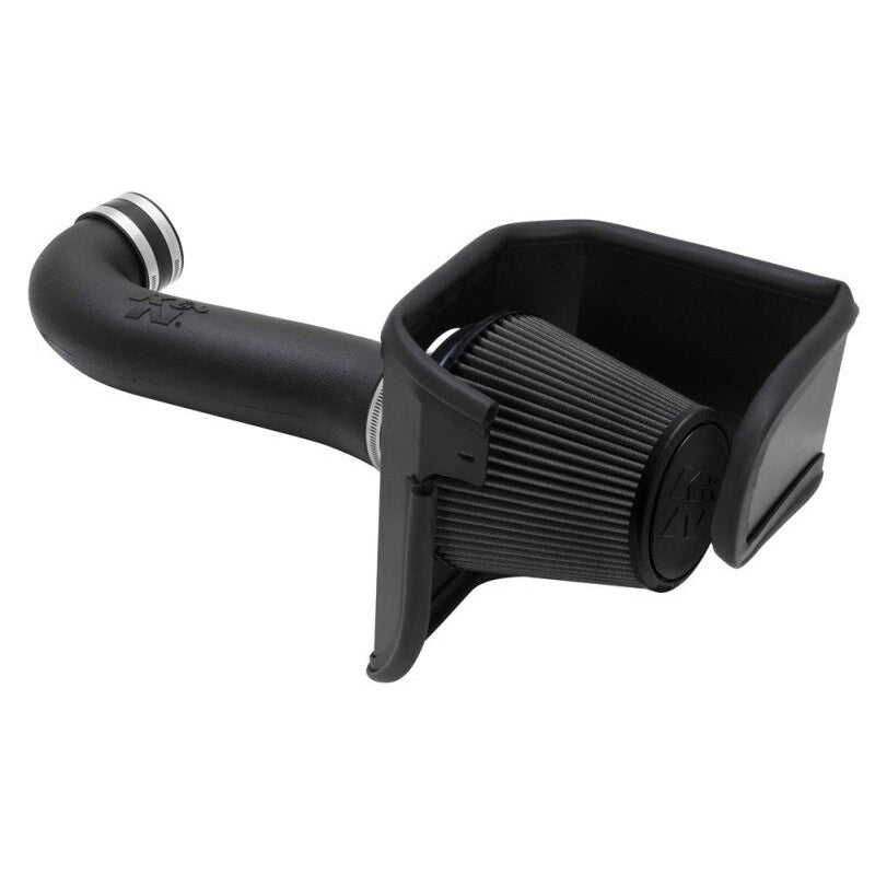 K&N DRYFLOW performance air intake system with custom intake tube and oil-free synthetic cone filter.