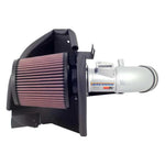 K&N Typhoon silver short ram intake system for 2006-2011 Honda Civic 1.8L featuring aluminum tube and conical air filter.