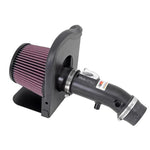 K&N Typhoon Short Ram Intake with flat black mandrel-bent tube and red conical air filter for 2007-2017 Toyota Yaris